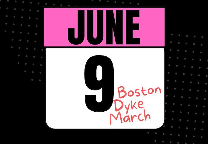 black white and pink calendar graphic with the date June 9